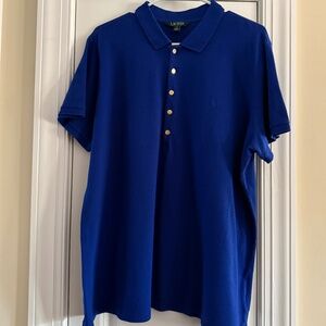 Lauren Ralph Lauren women's royal blue pique polo shirt size 3X
